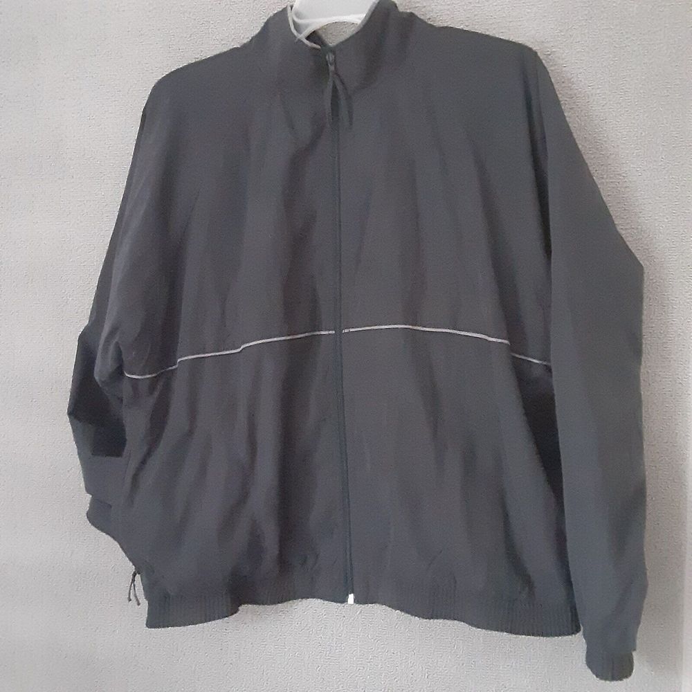 Online Jacket Men's Large Black Full Zip Wind Breaker 2508